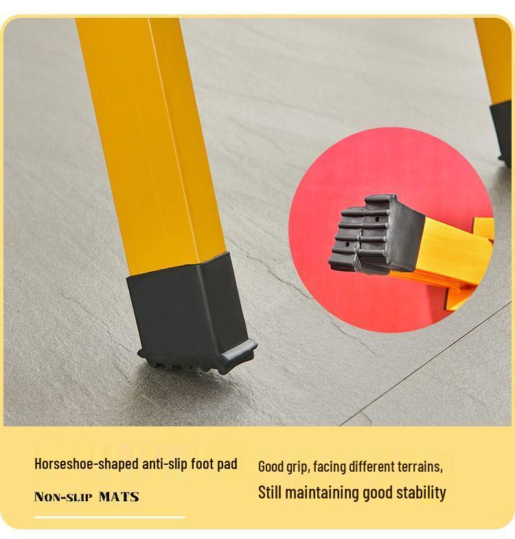 Thickened Carbon Steel Folding A-frame Ladder: Multi-purpose for Household, Electrician, Welding, Decoration, and Engineering.
