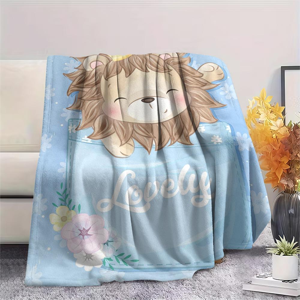 1 Stück Flanelldecke mit Cartoon-Druck, Hohe Qualität, Bequem für alle Jahreszeiten, Heimdekoration, Wärme und Komfort, Perfekt als Weihnachts- oder Geburtstagsgeschenk