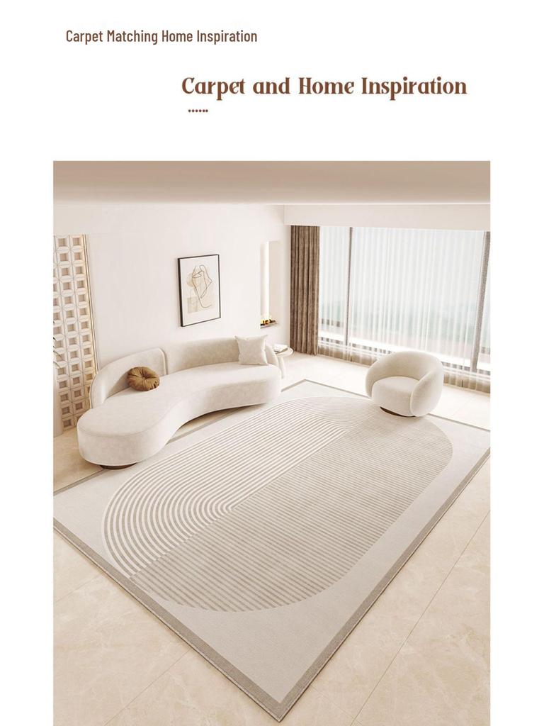 Cream-Style Luxury Carpet for Living Room: Elegant, Durable, and Easy-to-Clean Floor Mat.