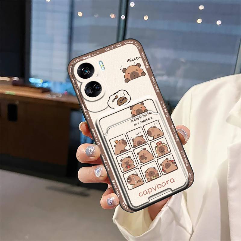 Card sleeve Back Cover Phone Case For Honor X50i/Honor90 Lite Fashion Design TPU Cartoon Cute Waterproof Anti-dust Cover