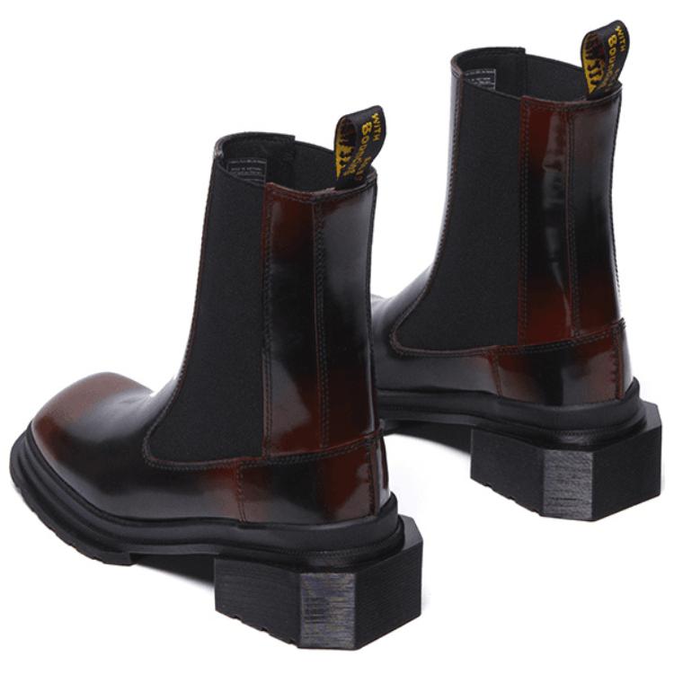 Dr. Martens Leather Minimalist Fashion Chelsea Boots Women boots Black Red 32071770