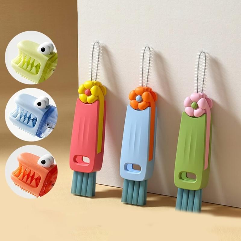 User friendly Cup Lid Cleaner 3 Way Design Scraping Scrubbing Wiping Kitchenwares Plastic Tool