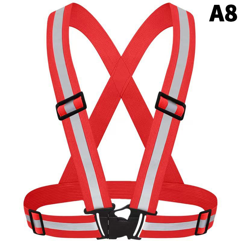 Highlight Reflective Straps Night Running Riding Clothing Vest Adjustable Safety Vest Elastic Band For Adults And Children