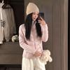 Light and thin ribs cotton clothes, women's winter jacket, slim fit inside, waist tight, thin cotton jacket.