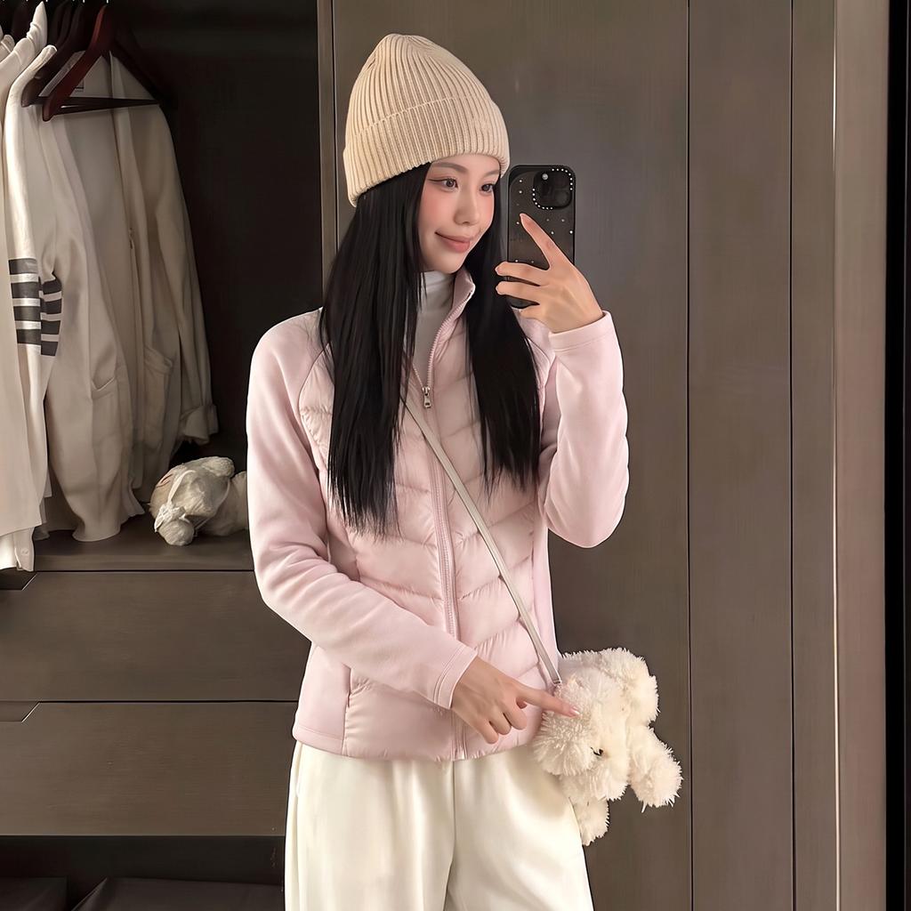 Light and thin ribs cotton clothes, women's winter jacket, slim fit inside, waist tight, thin cotton jacket.