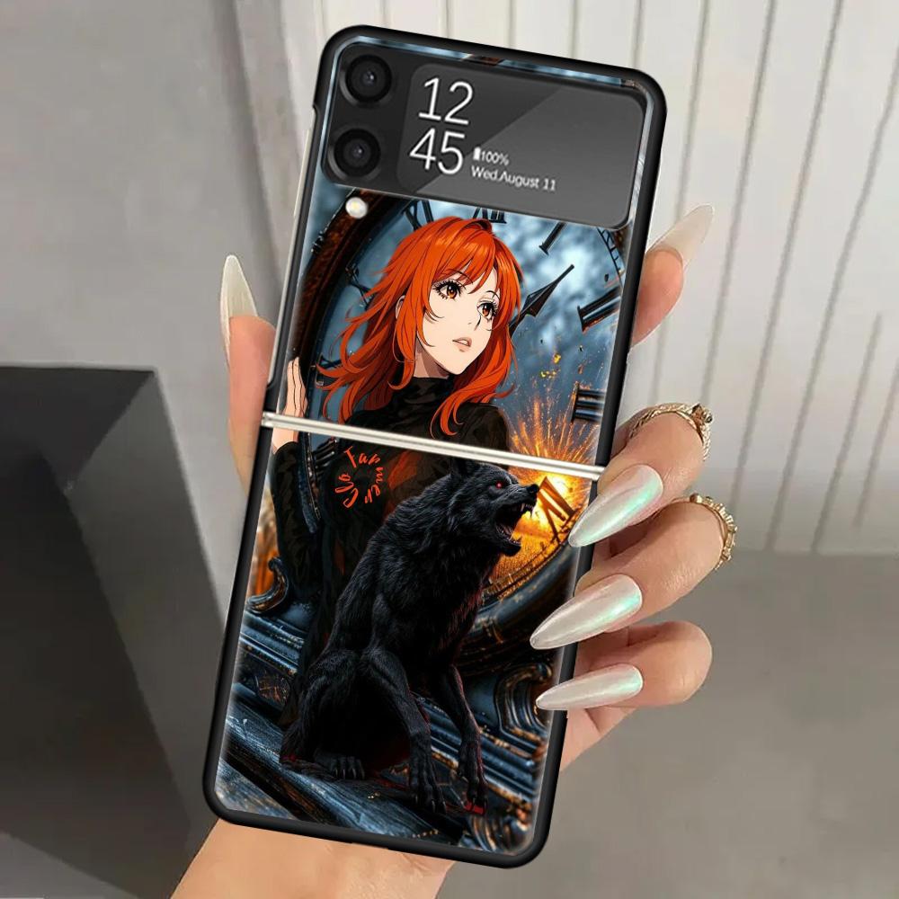 

Mylene Farmer Hard PC Phone Case For Samsung Galaxy Z Flip 7 6 5 4 3 Black ZFlip7 ZFlip6 Flip5 Flip4 Flip3 5G Print Cover Samsung Z Flip 6