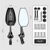 AOS4 Rotatable Side Mirror for Motorcycle Plastic + Aluminum Universal Rearview Mirror, White