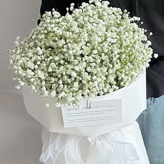 Baby's Breath Artificial Flowers White Real Touch Faux Gypsophila Flowers for Wedding Party Home Garden Decor