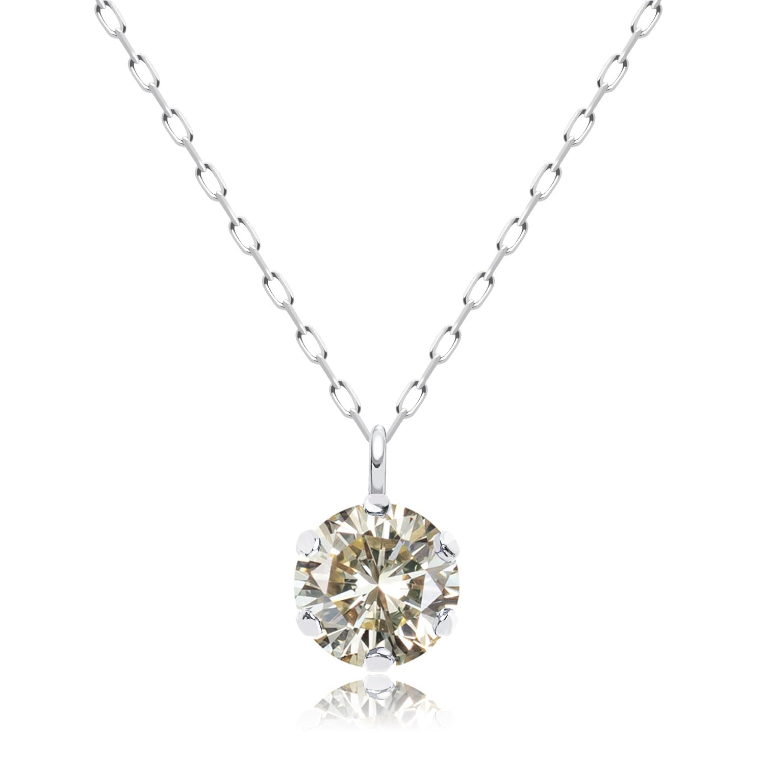 

Necklace Natural Diamond Champagne Color SI Class pt900 Platinum 6 prongs [Lara Christie] Women s 0.4ct lp56-0016-pt