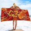Red Maple Leaf Print Beach Towel Oversized Adults Sand Free Quick Dry Beach Towel Big Bath Towels Travel Accessories Large Towel