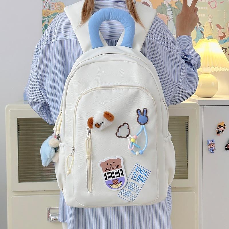 High-value schoolbag female junior high school student large-capacity backpack college student backpack lightweight travel computer backpack