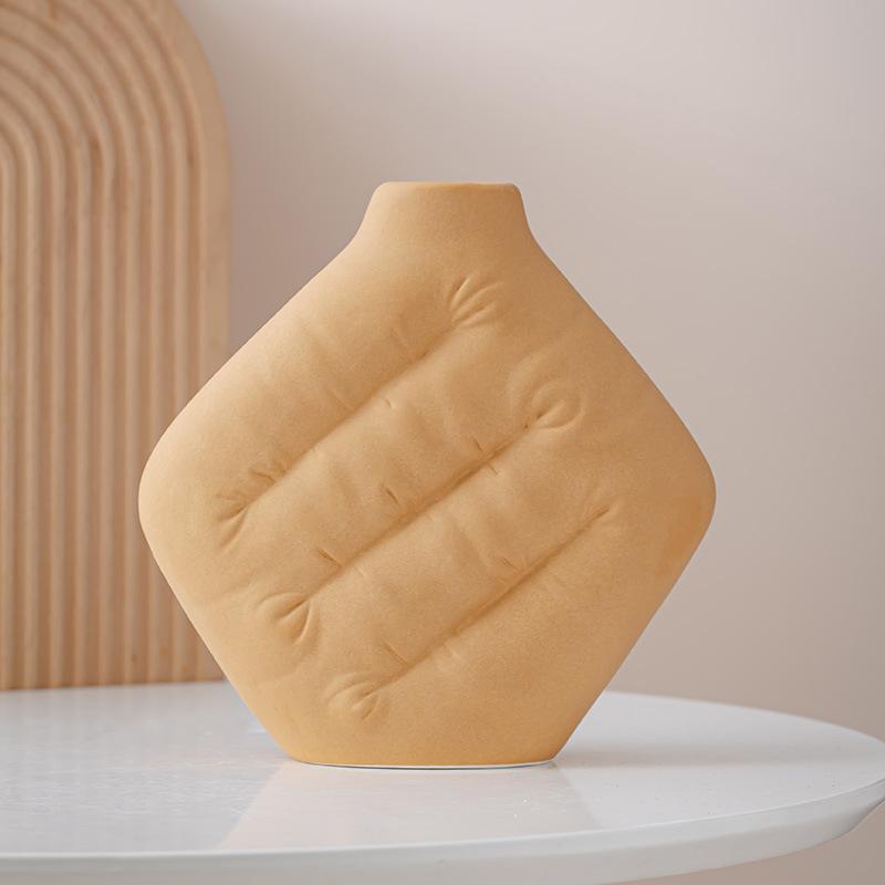 Ceramic Vase Fluffy Wrinkled Texture Creative Flowerpot Flower Vase Decorative Ornaments Home Decoration Accessories