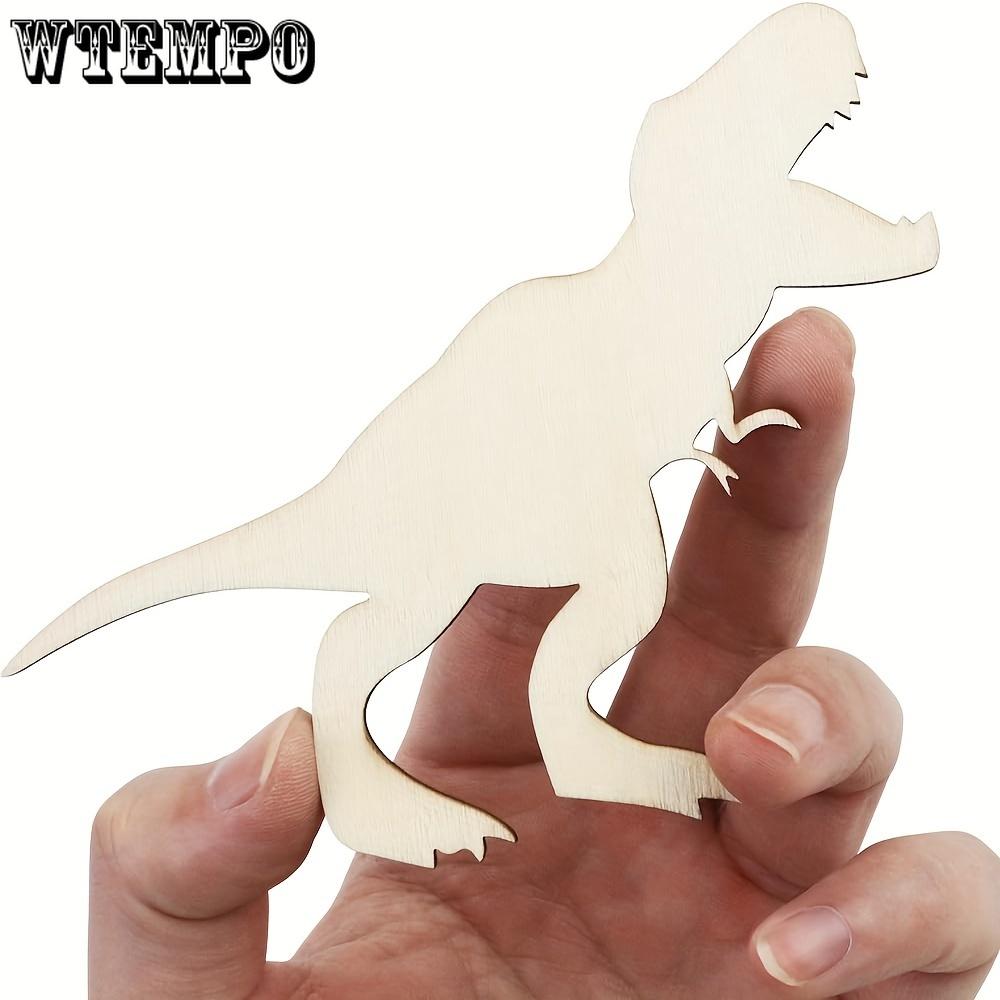 24pcs Dinosaur Wooden Cutouts Set - Paintable & Stainable Tyrannosaurus, Triceratops, Stegosaurus Shapes for DIY Crafts and Home Decor
