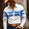 Men's Geometric Aztec Ethnic Shirt Fashion 3D Printed Shirt Button Up Shirt Casual Long Sleeve Shirt Street Blouse for Mens
