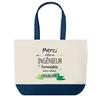Tote Bag - PLANETEE - Thank You Unforgettable Engineer - Blue Background - Cotton 40x45 Cm - Large Size