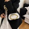 Geantă de mână tip clutch acrilic pentru femei, clutch rotund cu curea detașabilă, de seară