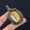 Bumblebee Jasper Pendant, 999 Copper Wire Wrapped Gemstone Jewelry, Handmade Pendant, For Mother Day