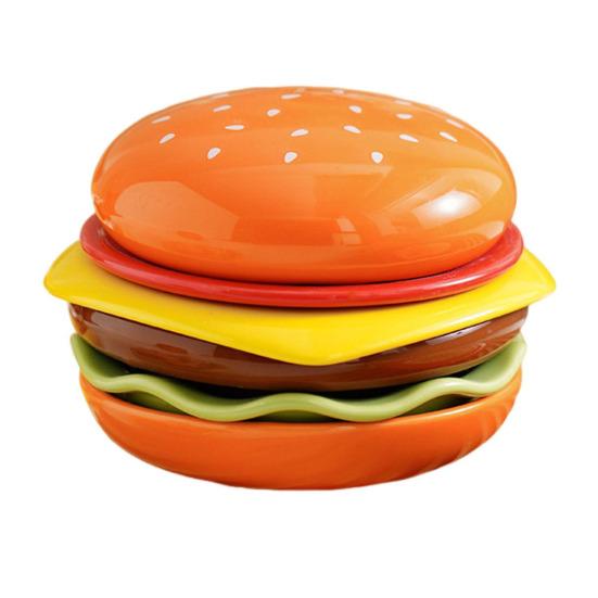 6 in 1 Burger Ceramic Mini Plate Set Creative Hamburger Styling Meal