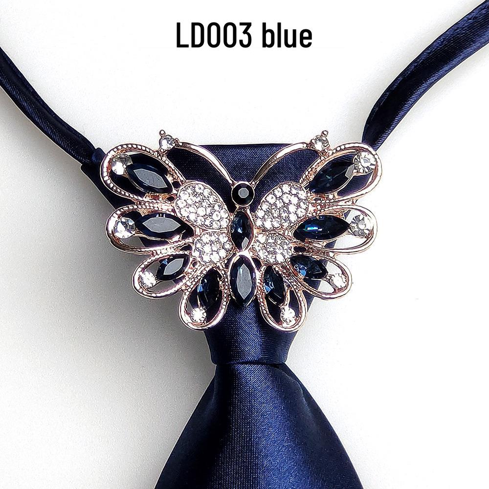 Japanese Style Women's Rhinestone Bow Tie Collar for Shirts