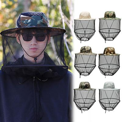 Visiera da Uomo Cappelli da Sole Berretti Rete Anti-insetti Anti-zanzare Traspirante Outdoor Estate Mimetico Accessori