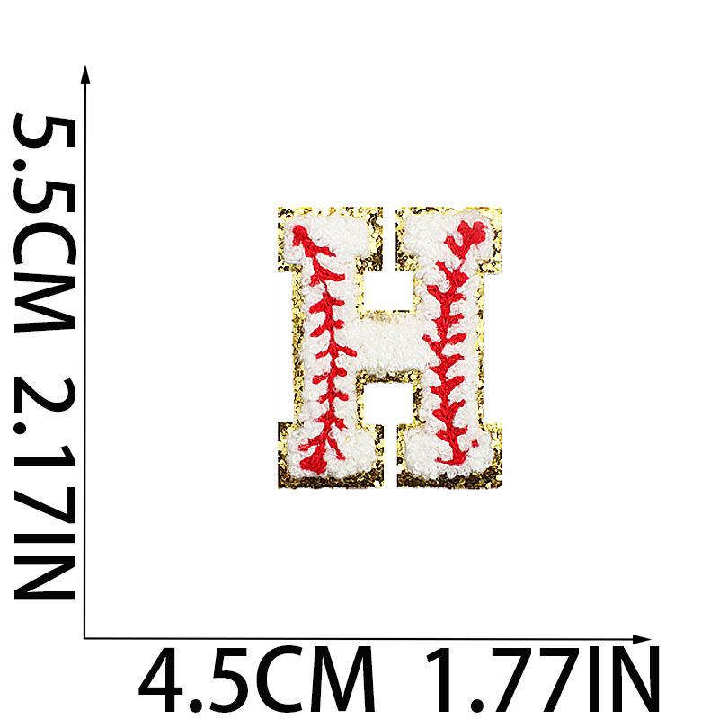 5.5Cm Baseball Pattern English Letter Embroidery Cloth Sticker Ironing Towel Embroidery Letter Patch Sticker Computer Embroidery Chapter Boy