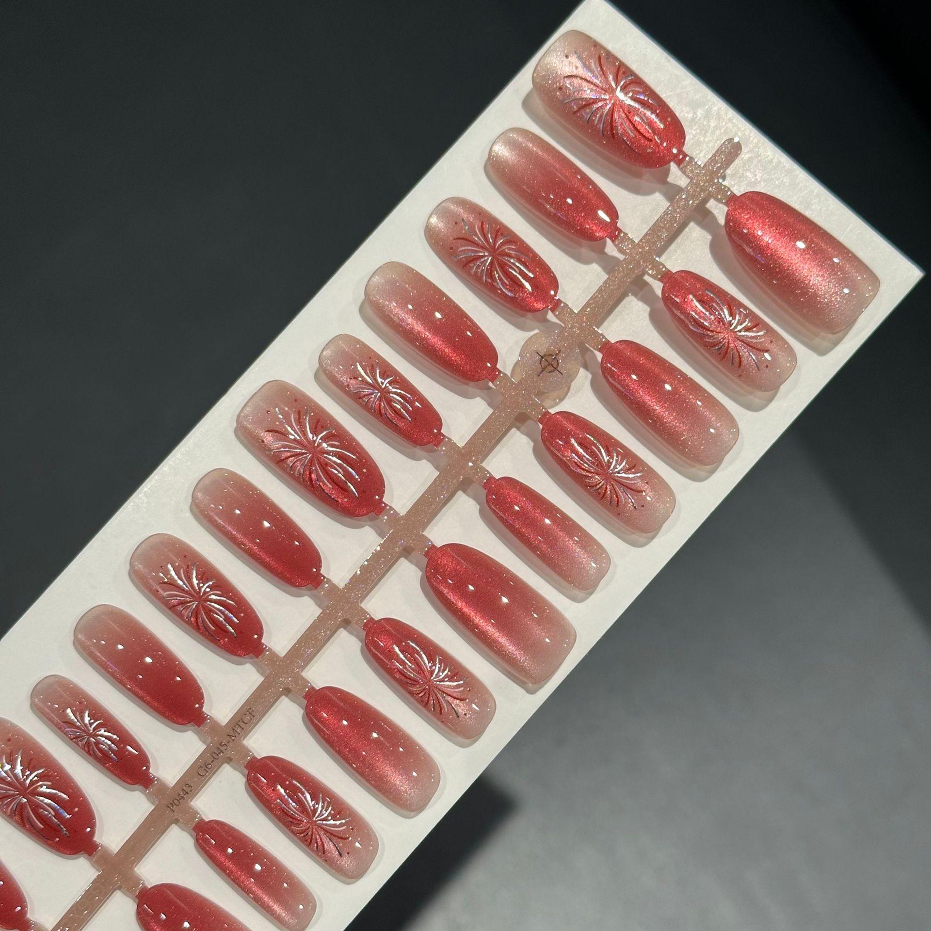 

Exquisite Gold Foil Medium Oval Wearable Nails - 30 Ultra-thin Pure Color Full Cover Nail Stickers