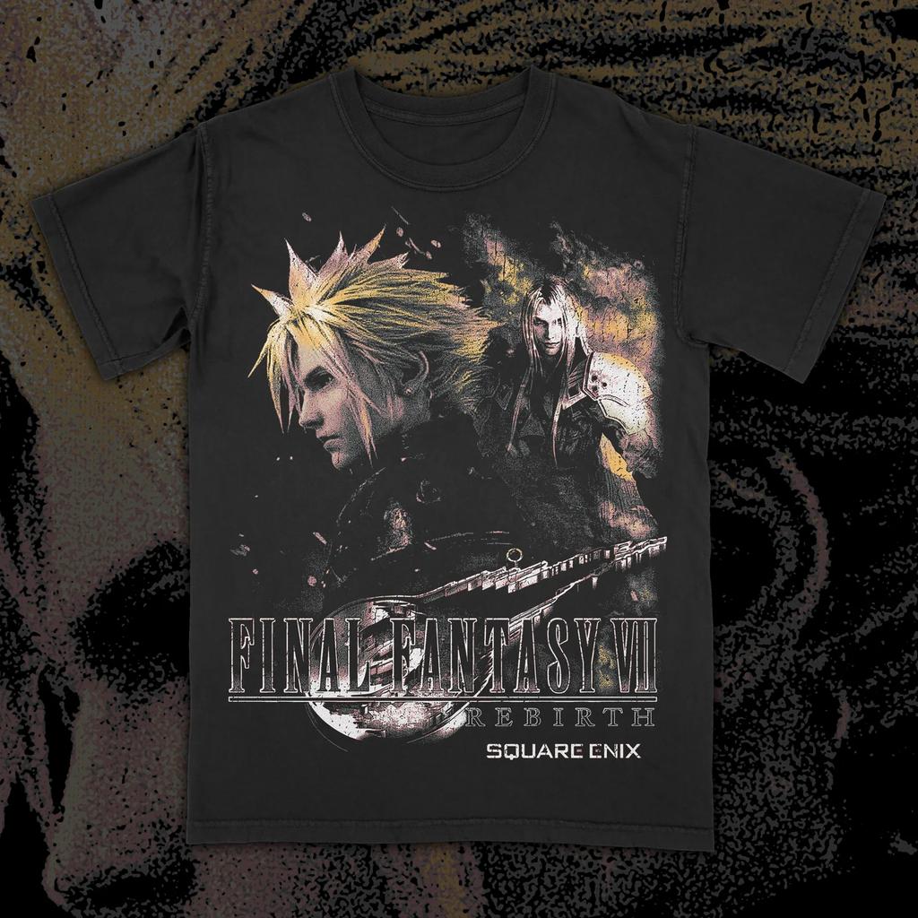 T-shirt d'été imprimé Final Fantasy Reborn à manches courtes pour hommes et femmes en coton confortable ample mode tendance