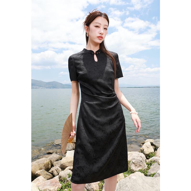 

Sancai Plus Size Chinese Style Jacquard Cheongsam Dress L