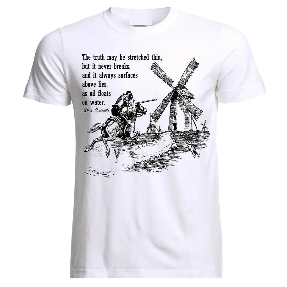 Unisexs 100 Cotton Casual Tshirts Loose Top New Don Quixote Sancho Panza Quotes Picasso Miguel De Cervantes TShirt Cartoon M