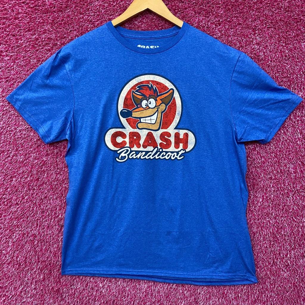 T-shirt Retro Gioco Grafica Blu Crash Bandicoot