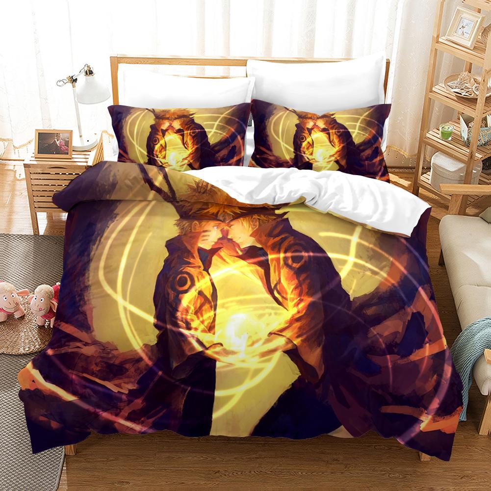 Buy Anime Naruto Bedding Set 3D Print Cartoon Sasuke Comforter Luxury