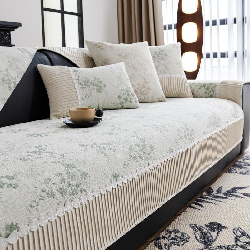Light luxury chenille sofa cover pad is universal in all seasons  new leather sofa cover towel non-slip seat cushion cover cloth