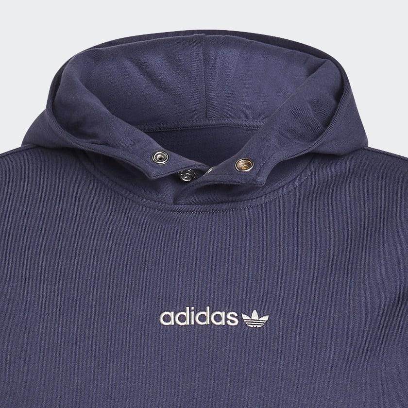 Adidas Originals Embroidered Logo Hoodie Unisex Tops Shadow-Navy HN0380