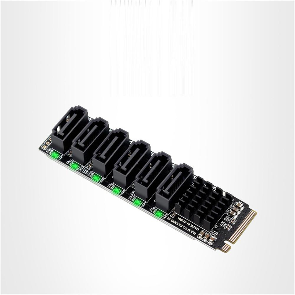M.2 NVME PCI-E 3.0 X4 X8 X16 To 6 Port 3.0 SATA Adapter PC Expansion Card 6Gbps