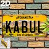 Vintage Afghan KABUL City of Gardens Mountain Park Scenery License Plate D Flat Aluminum Tin Sign Wall Art Decor for Afghanis
