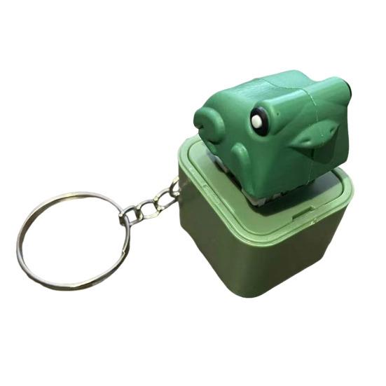 Lizard Button Keychain Fidget Toy with Sound LED Lights Stress Anxiety Relief Frog Keyboard