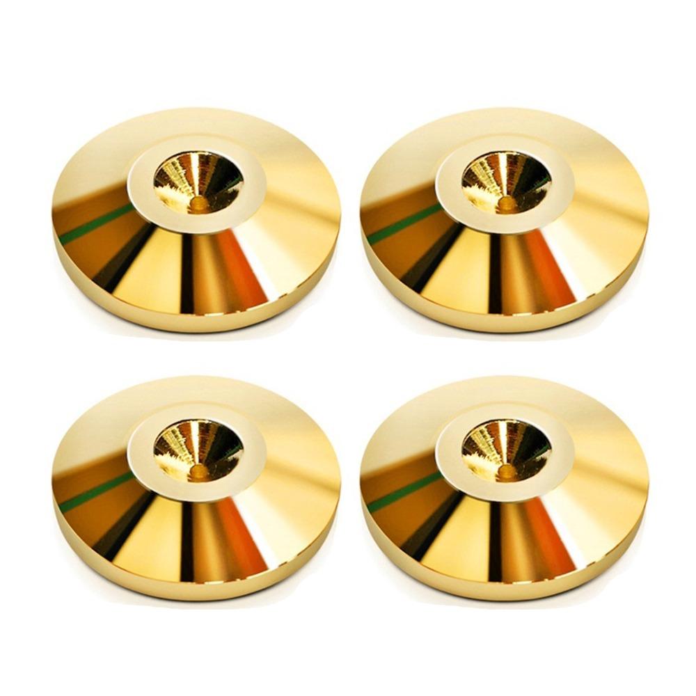 4 Pcs Speaker Pure Copper Spikes Pads Hifi Speaker Box Isolation Floor Stand Feet Cone Base Shoes Pad