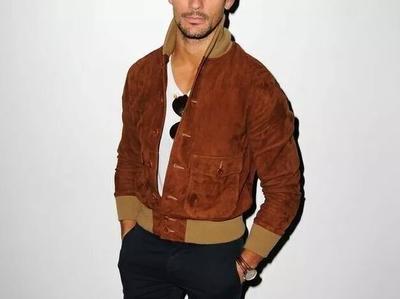 Real Hot Brown Handmade Biker Motorcycle Coat Casual Party Men Soft Suede Jacket