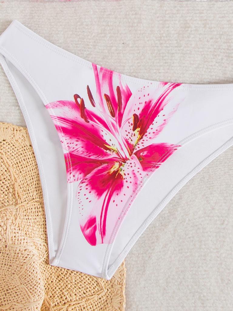 Bedruckter Bikini zum Binden Dreieck Sexy Bikini geteilter Badeanzug für Frauen