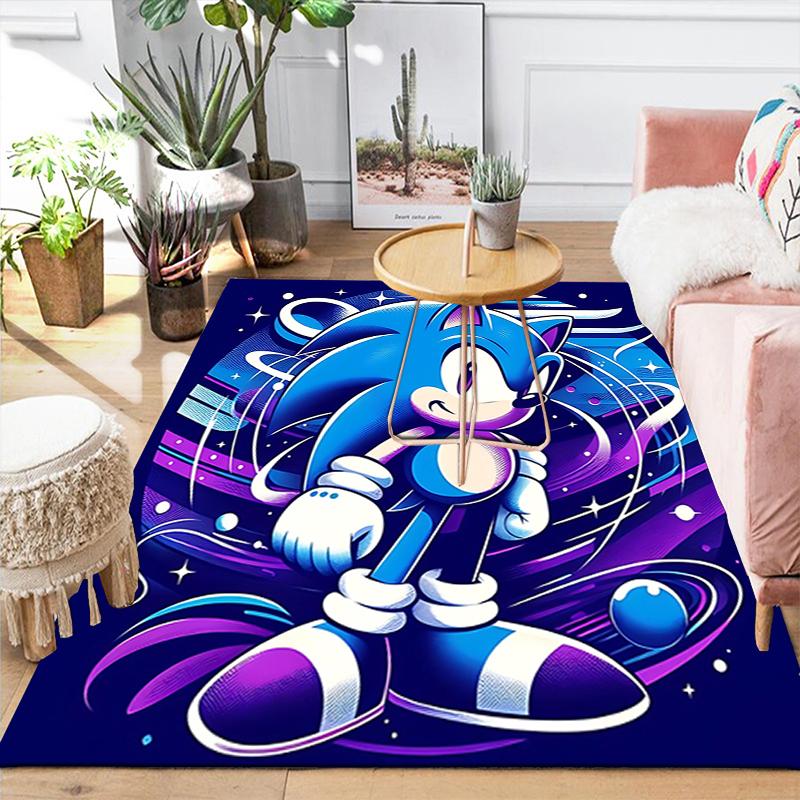 1Pc Sonic Hedgehog Adventure Rug, Office Carpet Indoor Outdoor Doormat, Non-Slip, Comfortable, Living, Christmas Halloween, Xmas Gift N1254