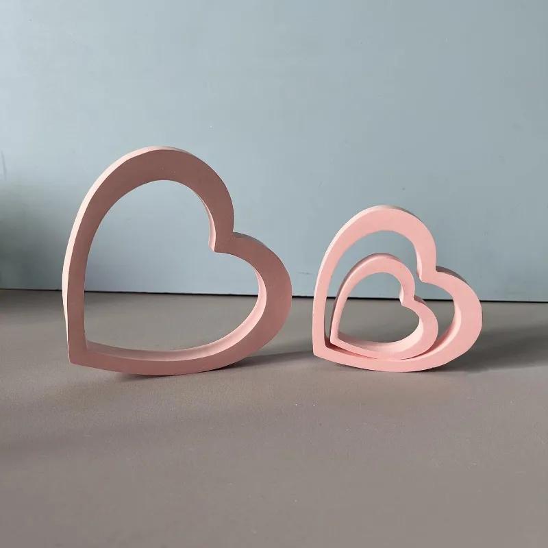 Top Quality Silicone Mold for Heart-shaped Pendants - Large Medium And Small Hollow Love Ornament Valentine's Day Decorative