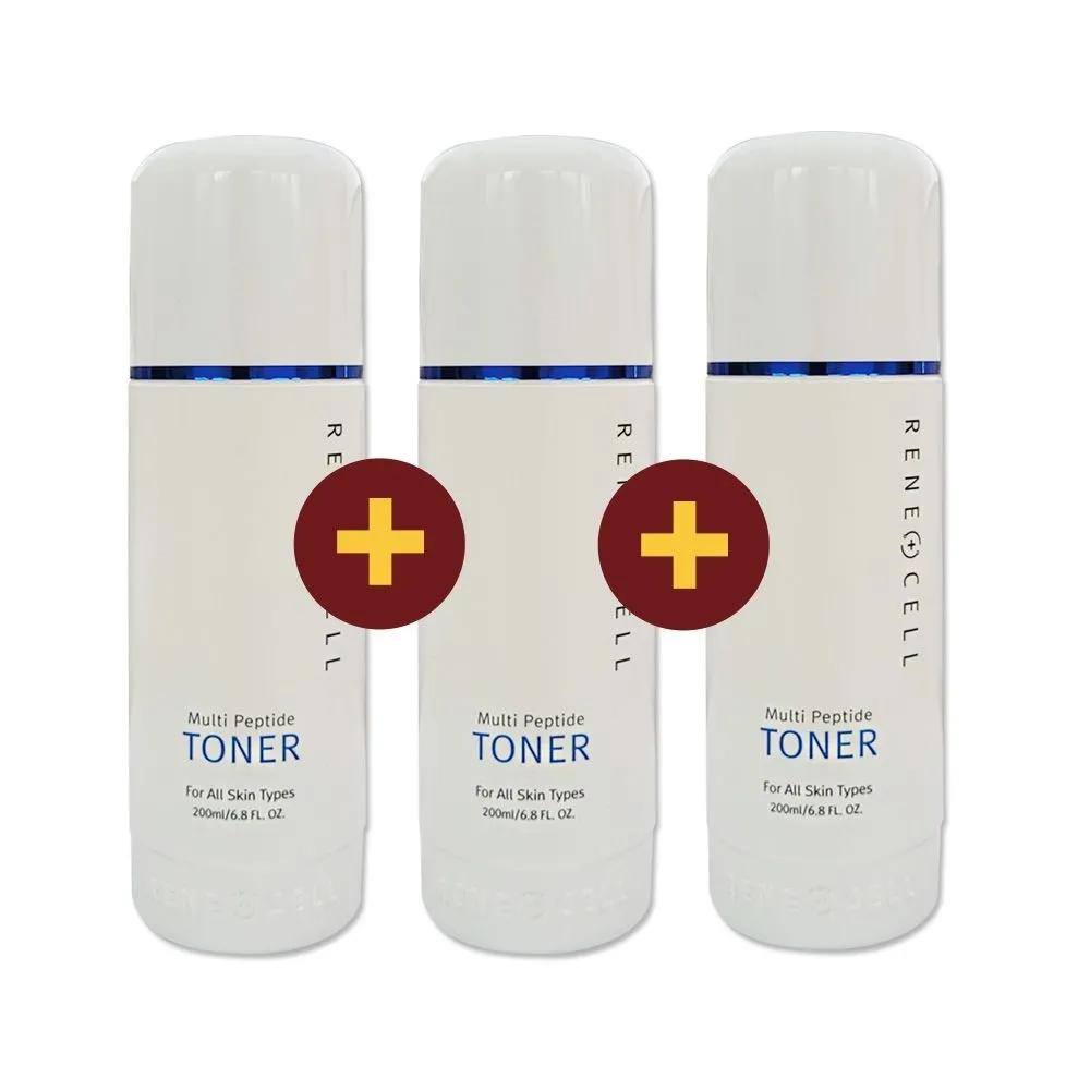 RENECELL Multi Peptide Toner 200ml 1+1+1 Absorbs Refreshingly, Firming