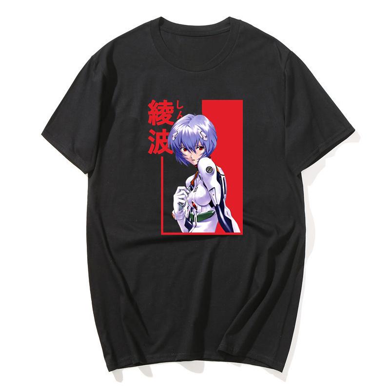 Anime Ewangelion Wojownik Shinji Eva Mecha Asuka Nadruk Bawełniane Krótkie Półrękawowe Męskie i Damskie Koszulki Lato