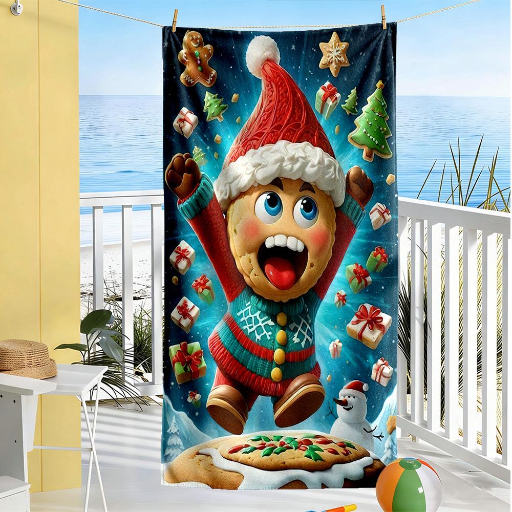 Serviette de plage de Noël Haute Absorption & Séchage Rapide Confortable Légère