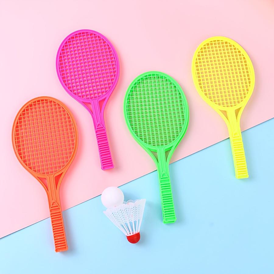 4pcs/set Mini Plastic Badminton Table Tennis Racket Set with 2 Balls Interactive Game Fun Birthday Gift for Indoor/Outdoor JXB