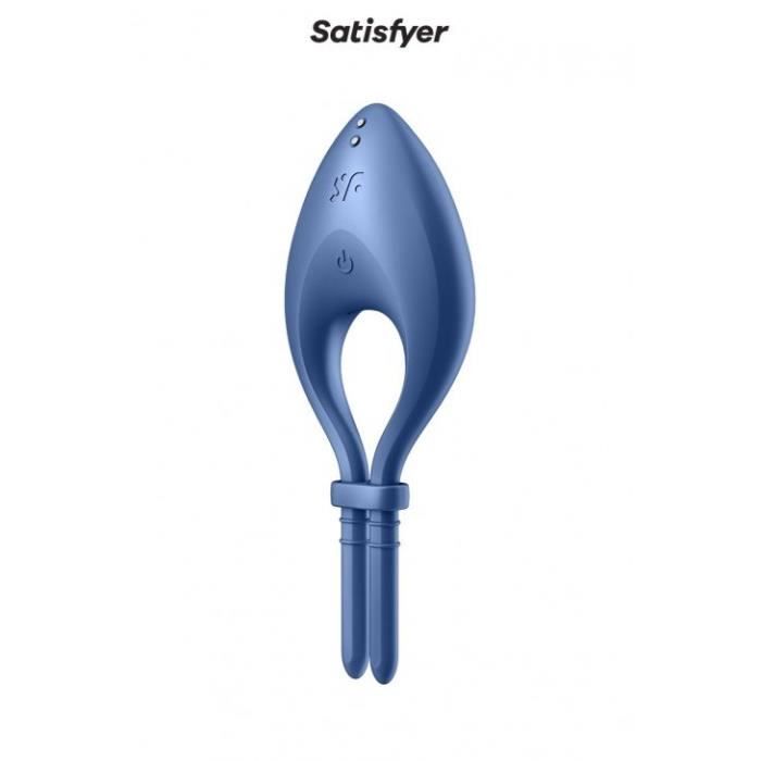 Cockring - Satisfyer - Bullseye - Vibrant - Réglable - Bleu