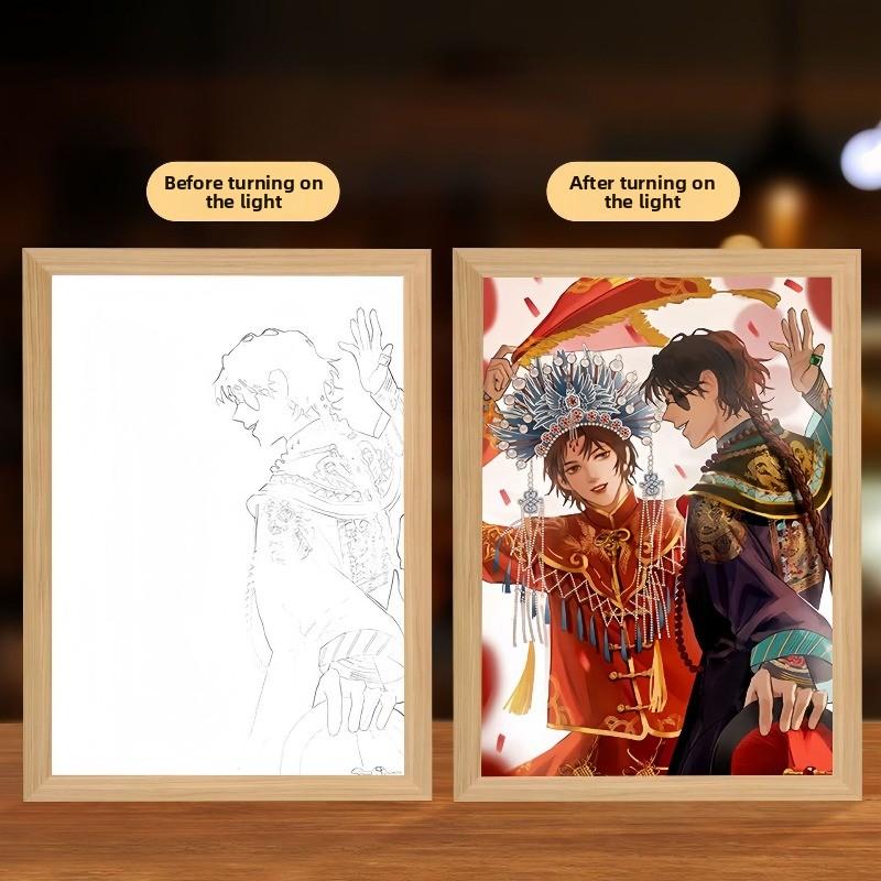 22cm/8.66in Anime Tomb Robbery Notes Light Painting Figures Peripherals Night Lamp Collectible Gift Birthday Bedroom Decoration