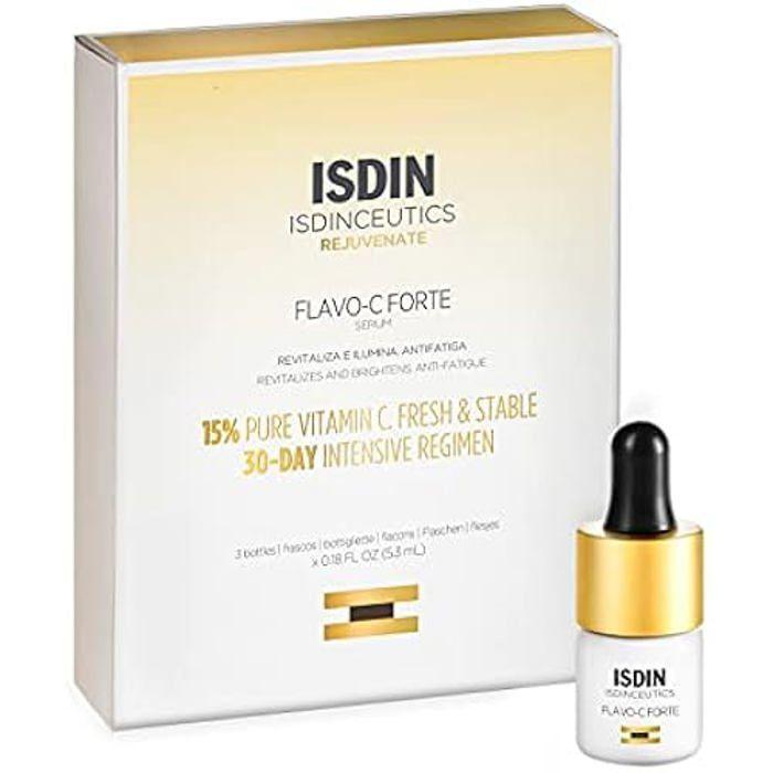 ISDIN Isdinceutics Flavo-C Forte (3 flacons) | Sérum avec 15% de vitamine C pure et fraîche | Apporte de l'hydratation, de
