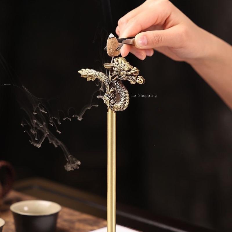 Zodiac Dragon Head Reverse Flow Incense Hanging Brass/Creative Household Indoor Joss Stick Incense Coil Censer Decorative Item