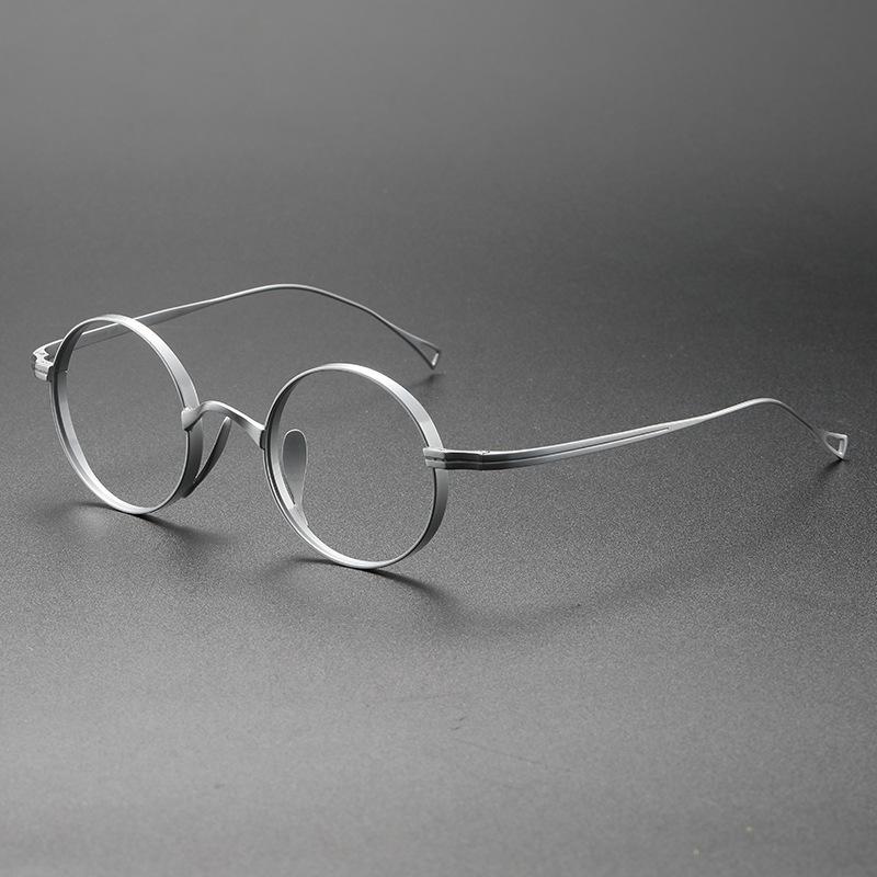 Classic Retro Round Pure Titanium Ultralight Glasses Frame Unisex Prescription Eyewear for Men Women Myopia Reading Spectacles